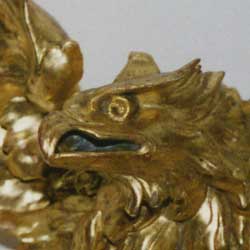 Gilded head of an eagle from an 18th Century Hall Mirror